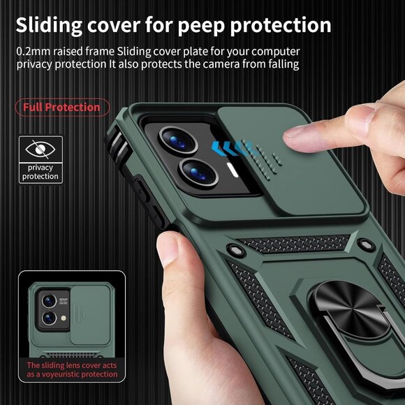 Moto G Play 2024 Military Grade Phone Case with Lens Cover Army Green NEW - Picture 5 of 7
